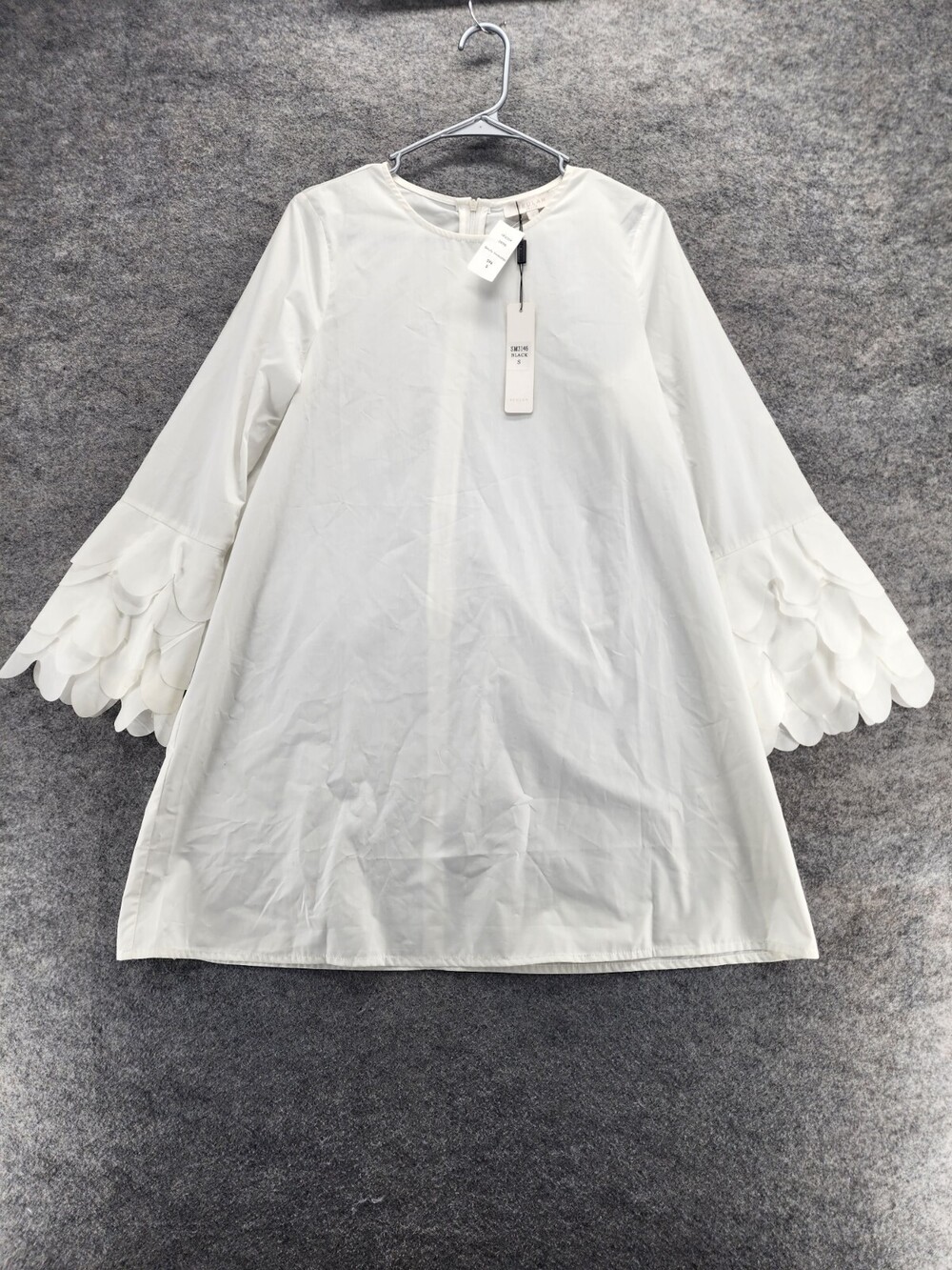 Beulah Style Shirt Womens Small White Bell Sleeve